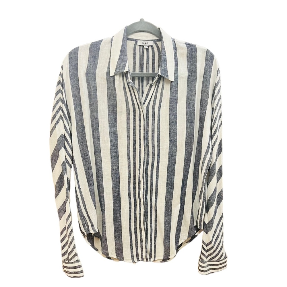 Rails Alyssa Bay Stripe Top Buttons Down Linen Sh… - image 4